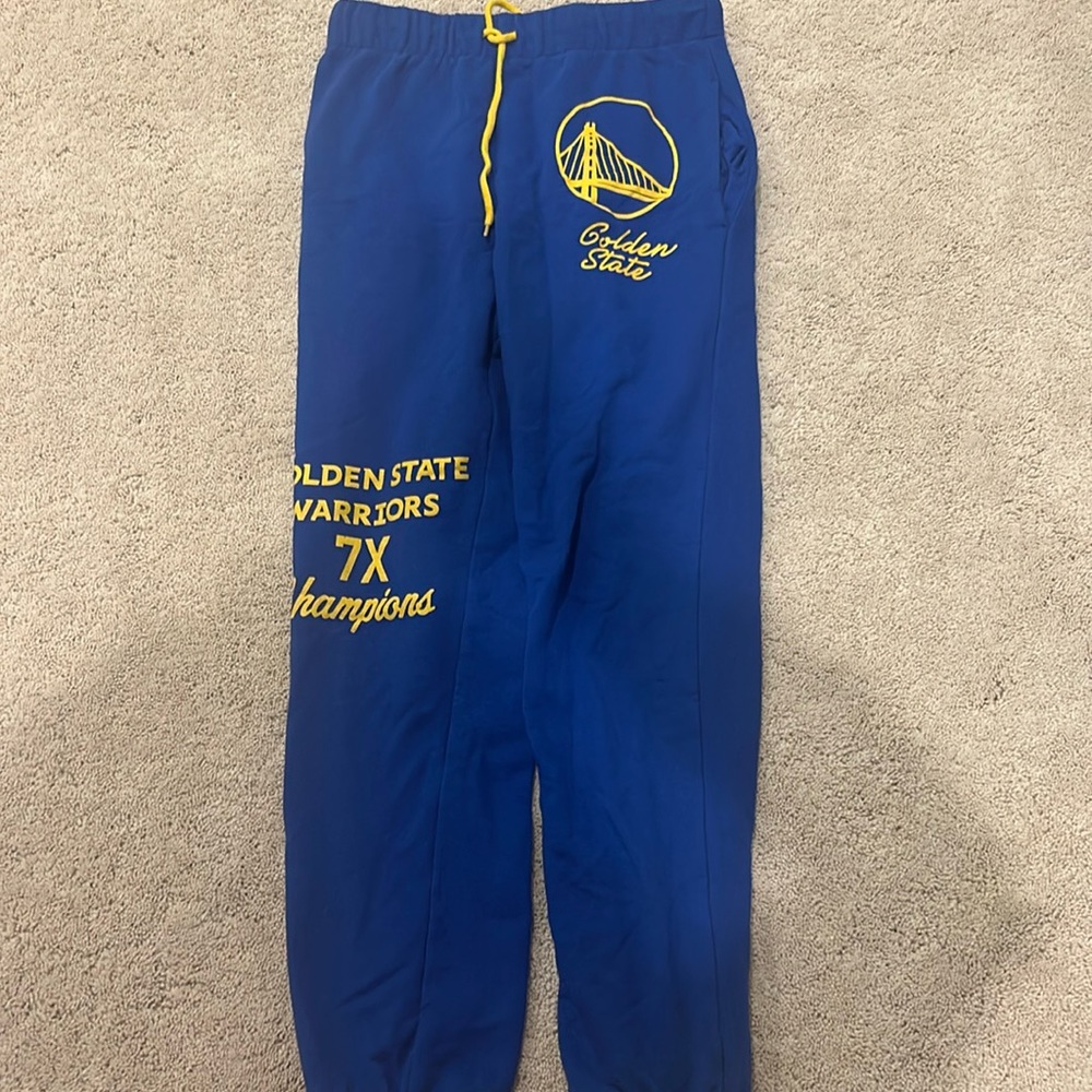 Blue Golden State Warriors sweatpants size small